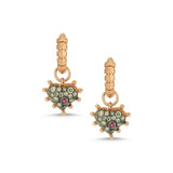 Heart Dragon Hoop Earring with Cognac Diamond - Single