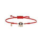Evil Eye Cord Bracelet with Navy Blue Enamel & White Diamond