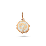 Pisces Charm with White Enamel & White Diamond