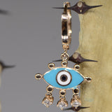 Turquoise Evil Eye Hoop Earring - Single