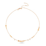 Catch You Side Seed Necklace with White Diamond