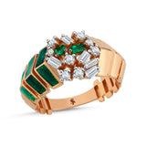 Smaug Ring - Emerald & White Diamond