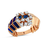 Smaug Ring - Sapphire & White Diamond