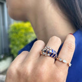 Smaug Ring - Sapphire & White Diamond