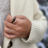 Maia Black Enamel Ring