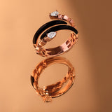 Maia Black Enamel Ring