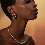Reverse Set Cognac & White Diamond Necklace