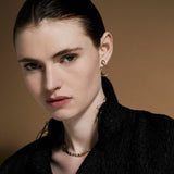 Baby Dragon White Diamond Hoop Earrings Large