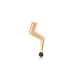 Lightning Stud Earring with Single Stone Black Diamond Medium - Single