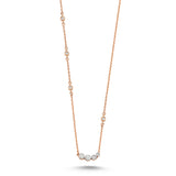Four White Diamond Necklace with Four Single Stone White Diamond