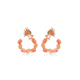 Melusine Coral Hoop Earrings