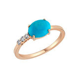 Turquoise Ring with White Diamond