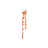 Dragon Lady Coral Long Earring - Single