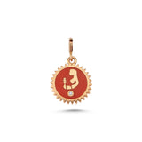 Virgo Charm with Coral Enamel & White Diamond