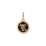 Taurus Charm with Black Enamel & White Diamond
