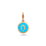 Libra Charm with Turquoise Enamel & White Diamond