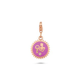 Aquarius Charm with Purple Enamel & White Diamond