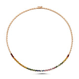Rainbow Sapphire Tennis Necklace