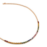 Rainbow Sapphire Tennis Necklace