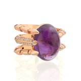 Amethyst Dragon Claw Pinkie Ring