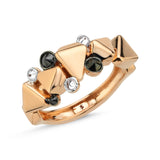 Reverse Set Black & White Diamond Ring