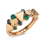 Reverse Set Emerald & Sapphire Ring