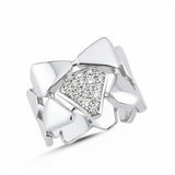 Gaia Micro Set Diamond Short Cigar Ring