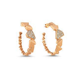 Micro Set White Diamond Hoop Earrings - Large