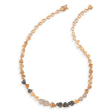 Reverse Set Cognac & Pave Set White Diamond Necklace