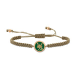 Scorpio Cord Bracelet with Green Enamel & White Diamond