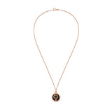 Leo Necklace Black Enamel & White Diamond