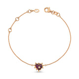 Heart Bracelet with Pink Sapphire