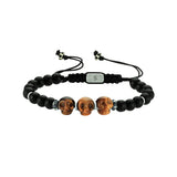 Hydra Bracelet - Skull Tiger Eye & Matt Onix