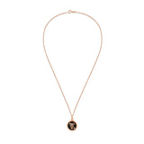 Taurus Necklace Black Enamel & White Diamond