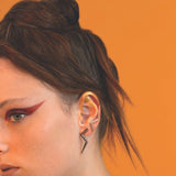 Lightning Earring with White Diamond - Single
