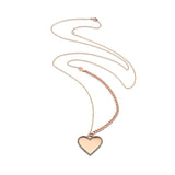 Heart Necklace with Retro Chain & White Diamond