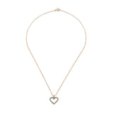 Heart Necklace with White Diamond Pendant