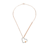 Retro Short Chain Heart Necklace with White Diamond