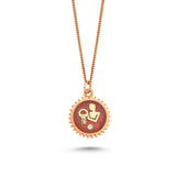 Aquarius Necklace with Coral Enamel & White Diamond