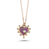 Heart Necklace with Pink Sapphire