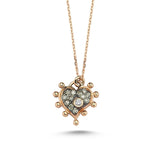 Heart Necklace with Cognac Diamond