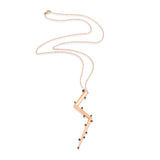 Long Lightning Necklace with Black Diamond