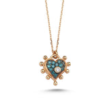Heart Necklace with Blue Diamond