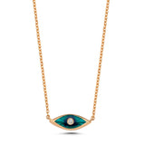Evil Eye Necklace with Enamel & White Diamond