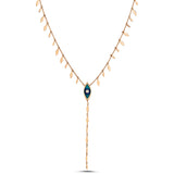 Evil Eye Seed Necklace with Enamel & White Diamond Medium