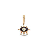 Navy Blue Evil Eye Hoop Earring - Single