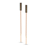 Black Diamond Bar Chain Earring - Single