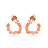 Melusine Coral Hoop Earrings