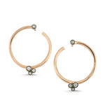 Waves Hoop Earrings with White Diamond