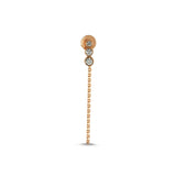 Three White Diamond Chain Earring - Single